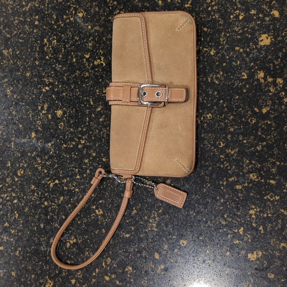 Y2K Coach Suede Leather Wristlet - Picture 3 of 11